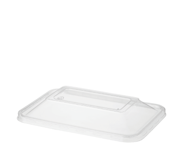 MicroReady' Rectangular Container Lids, Flat - One Lid Fits All, Clear - Castaway