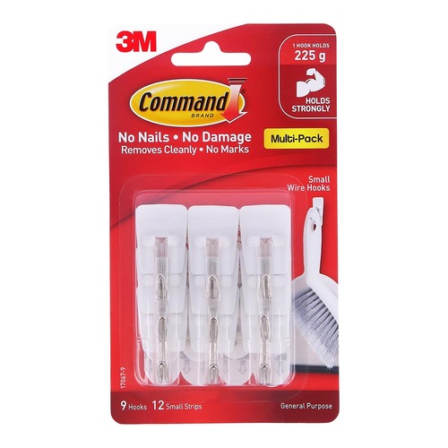 Command Hook 17067 Small White Wire, Value Pack of 9