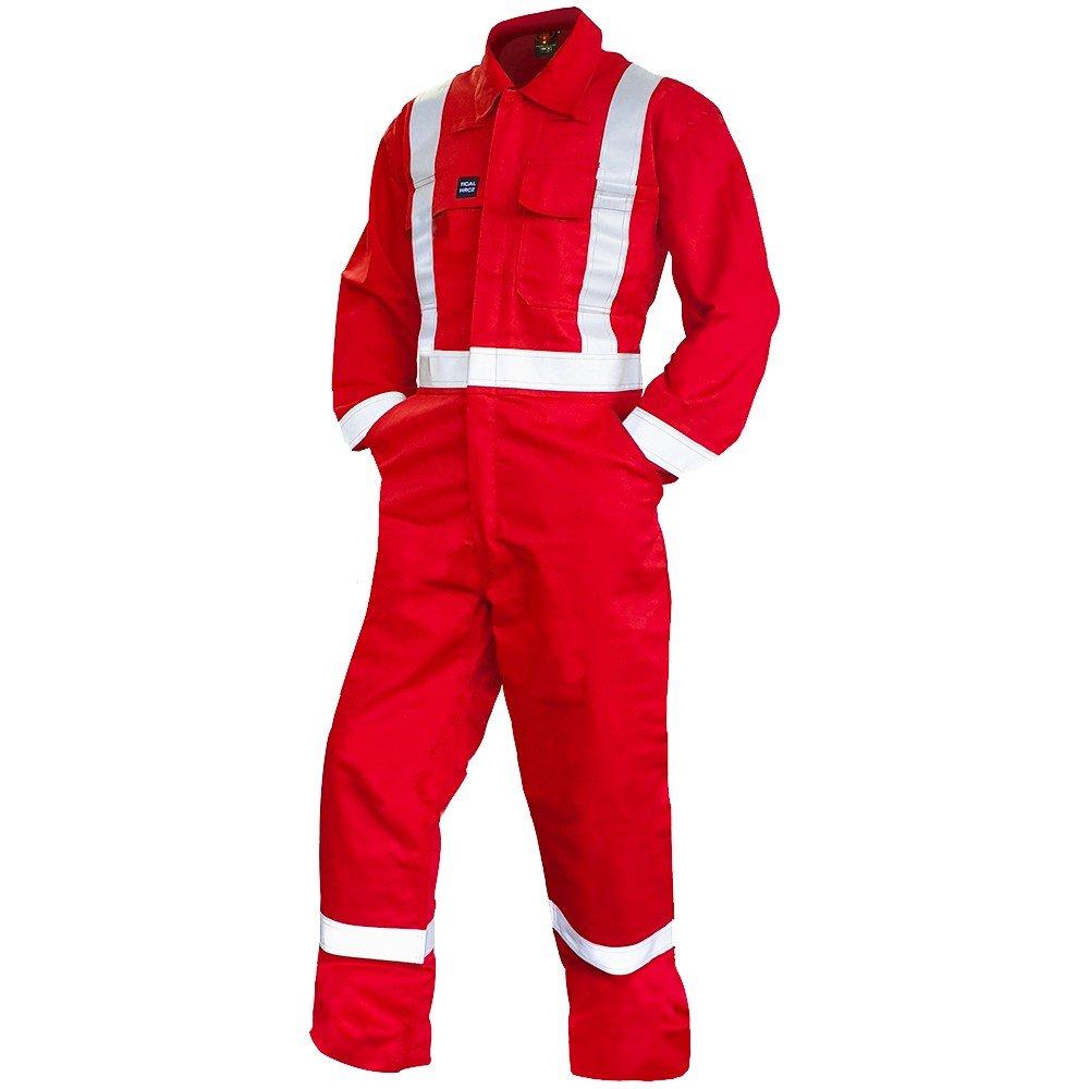 Fr Overall, 240 Gsm.88/12 11 Cal, Red With Tape-Size 10