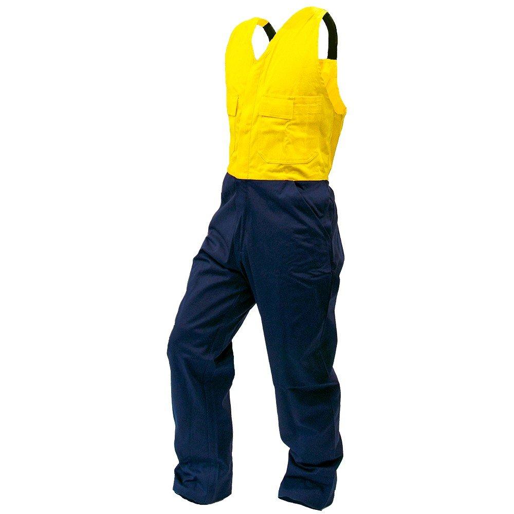 Overall Action Bib, 300Gsm Cotton, Yellow/Navy, Do-Size 5