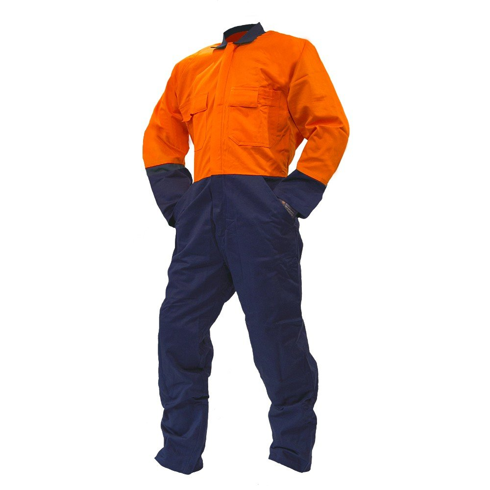Overall Ls, 240Gsm Poly/Cotton, Orange/Navy Do, Si-Size 11