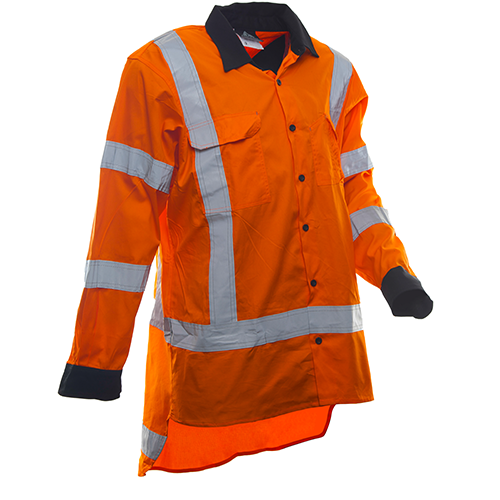 150 Gsm Cotton Shirt, Ls,Orange, Ttmc-Size 6Xl