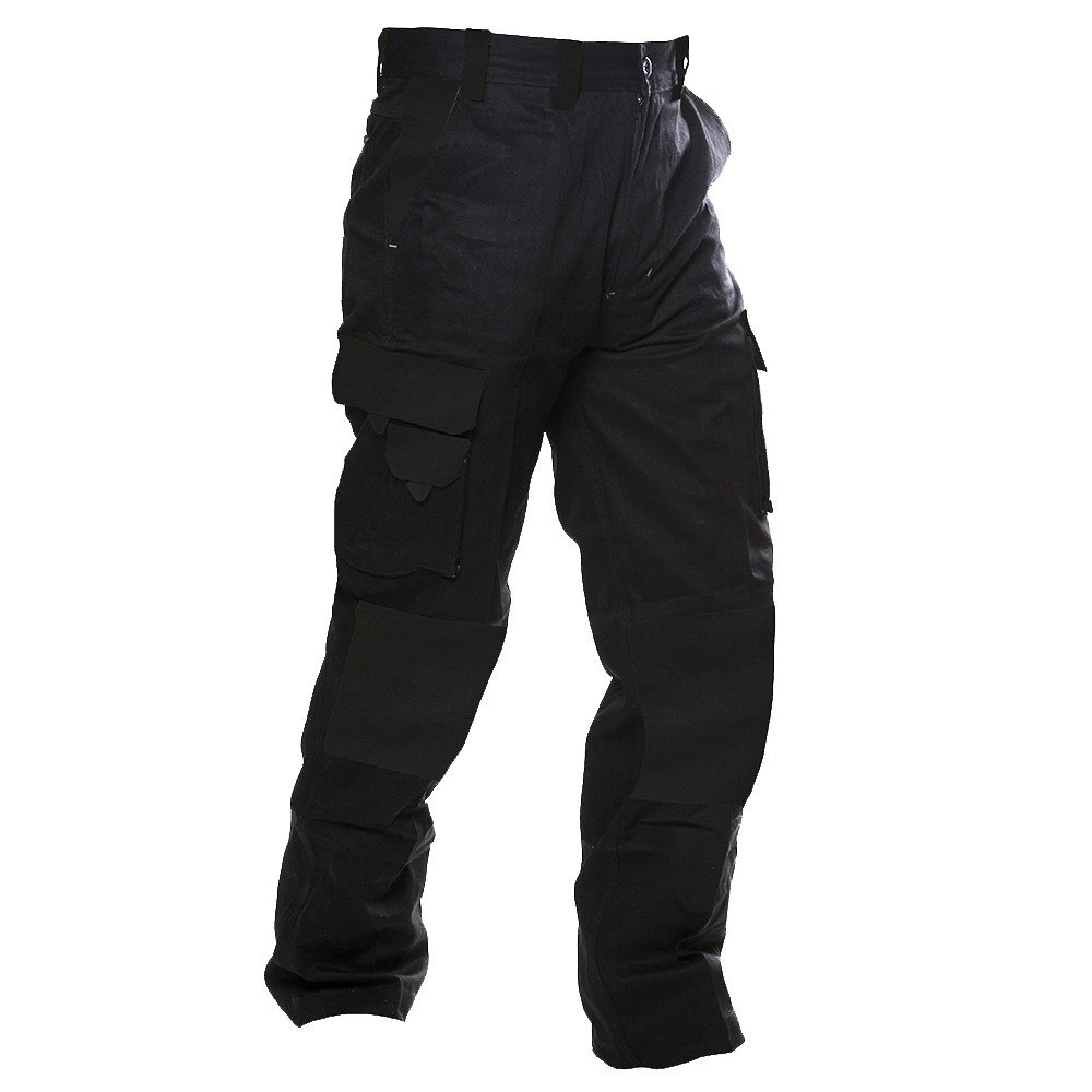 220Gsm Light Cargo Trousers, Ripstop, Black-Size 127