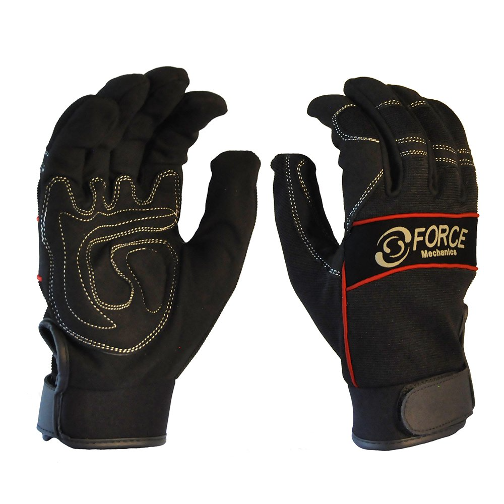 Full Finger Mechanics Glove, Black-Size Xl
