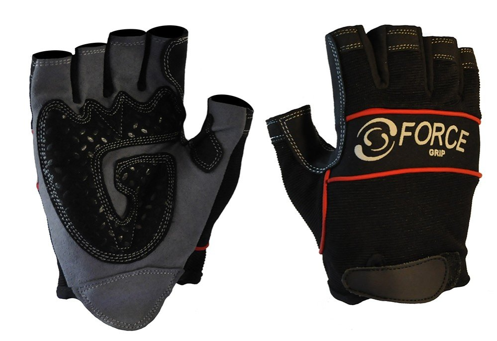 Fingerless Mechanics Glove, Black-Size L
