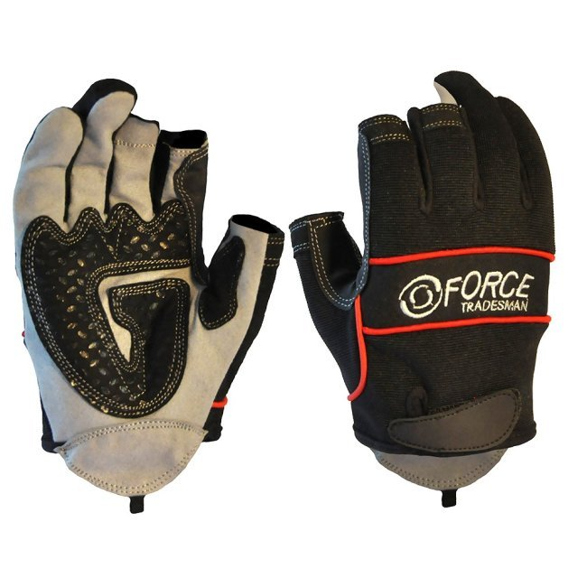 Two Finger Mechanics Glove, Black-Size 2Xl