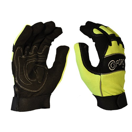 Full Finger Mechanics Gloves, Fluro-Size 2Xl
