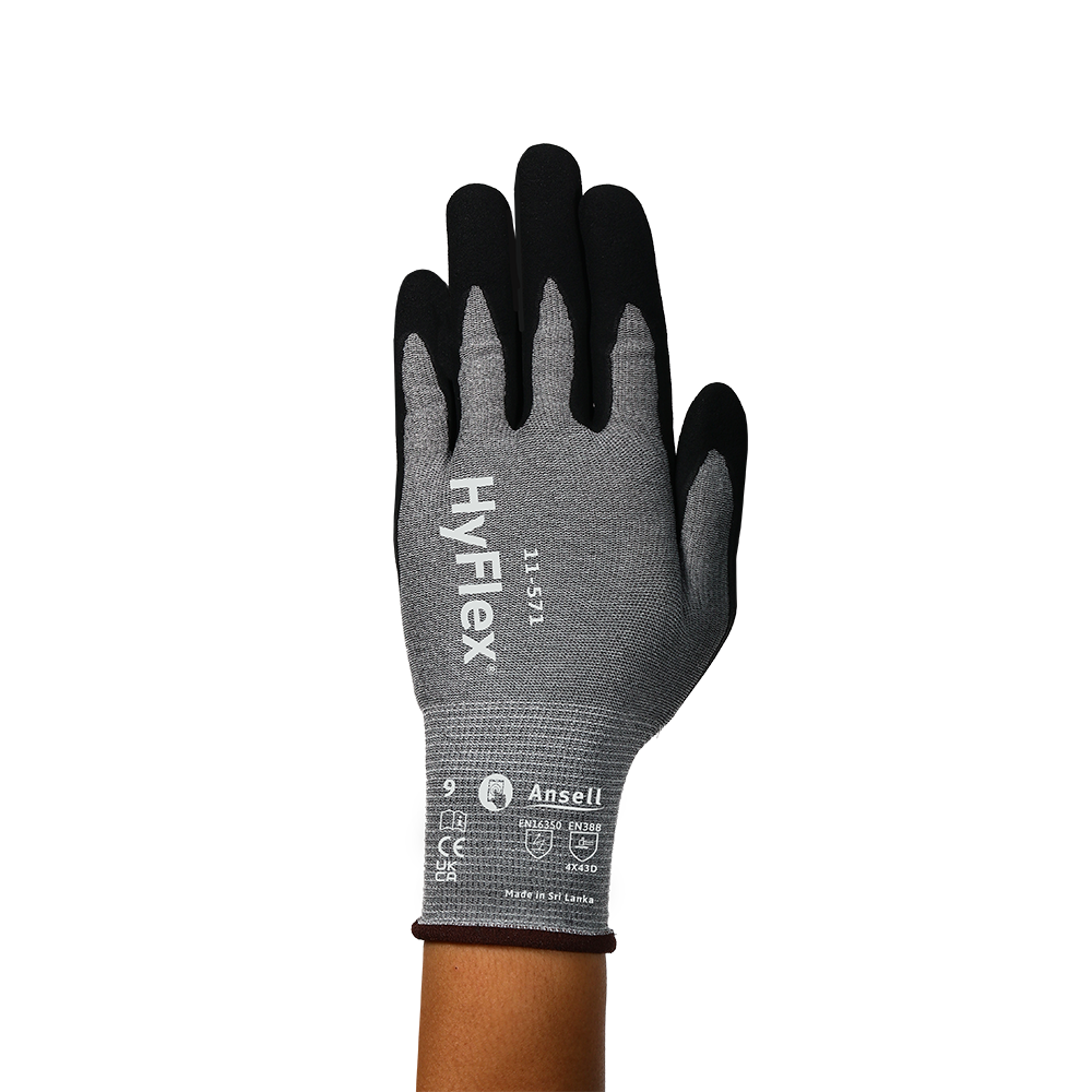 Ansell Hyflex 11-571 Nitrile-Coated Cut Resistant Gloves – Lightweight and Durable - XL