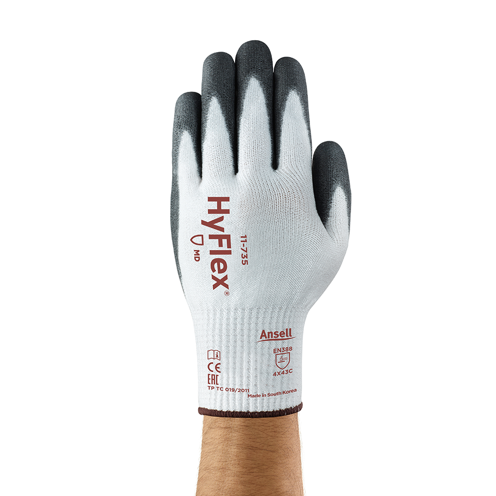 Ansell Hyflex 11-735 PU-Coated Cut Resistant Gloves – Durable and Long-Lasting - S (Vendor Pack)