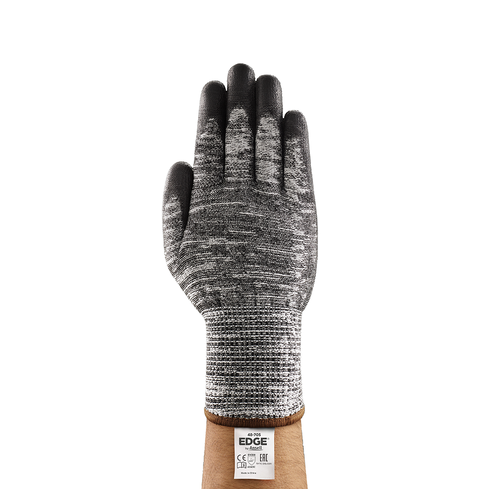 Ansell Edge 48-705 PU-Coated Cut Resistant Gloves – For Cut and Abrasion Resistance in Dry Environments - M