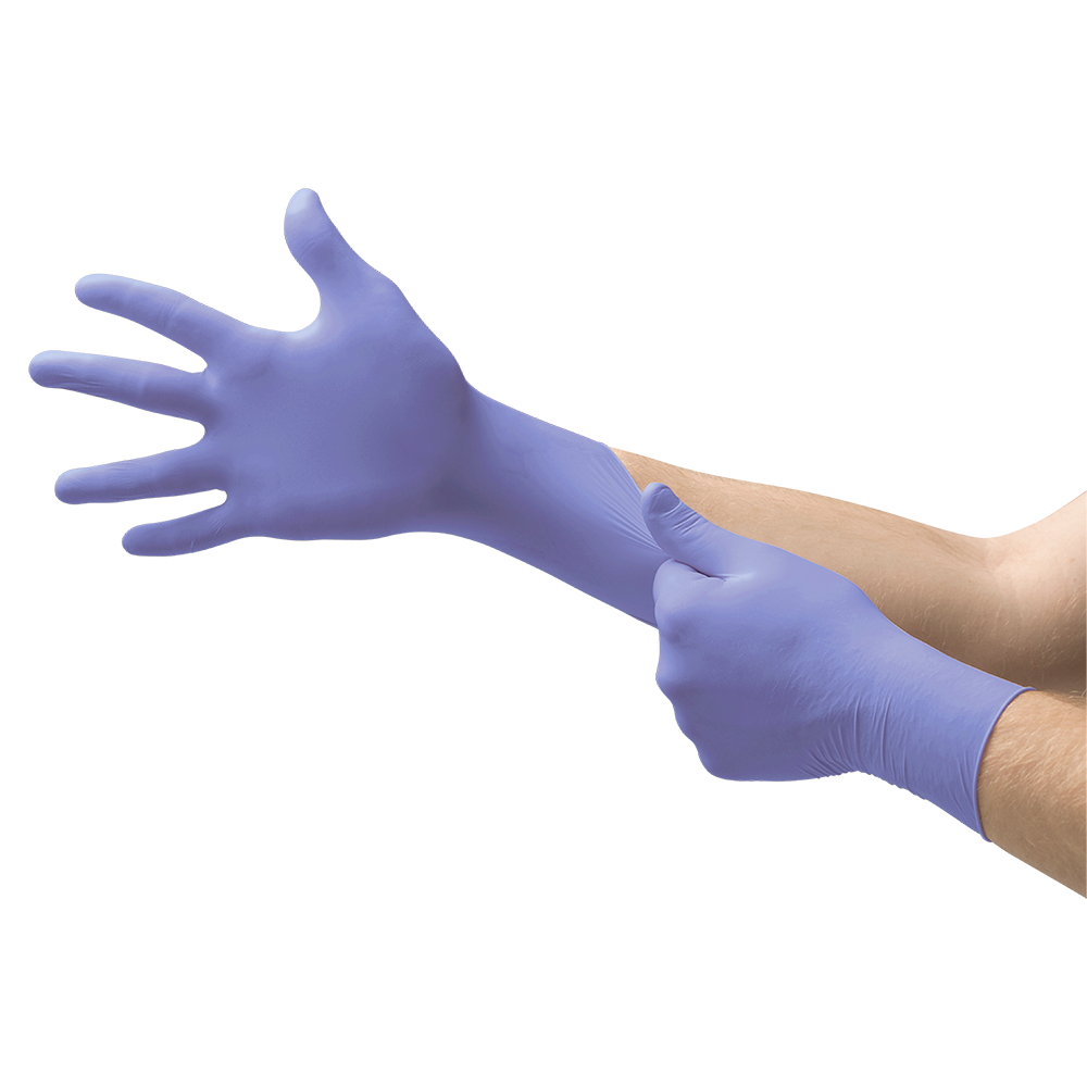 Ansell MicroFlex 93-853 Nitrile Long Cuff Disposable Gloves for Chemical Splashes and Chemotherapy Drug Handling - L