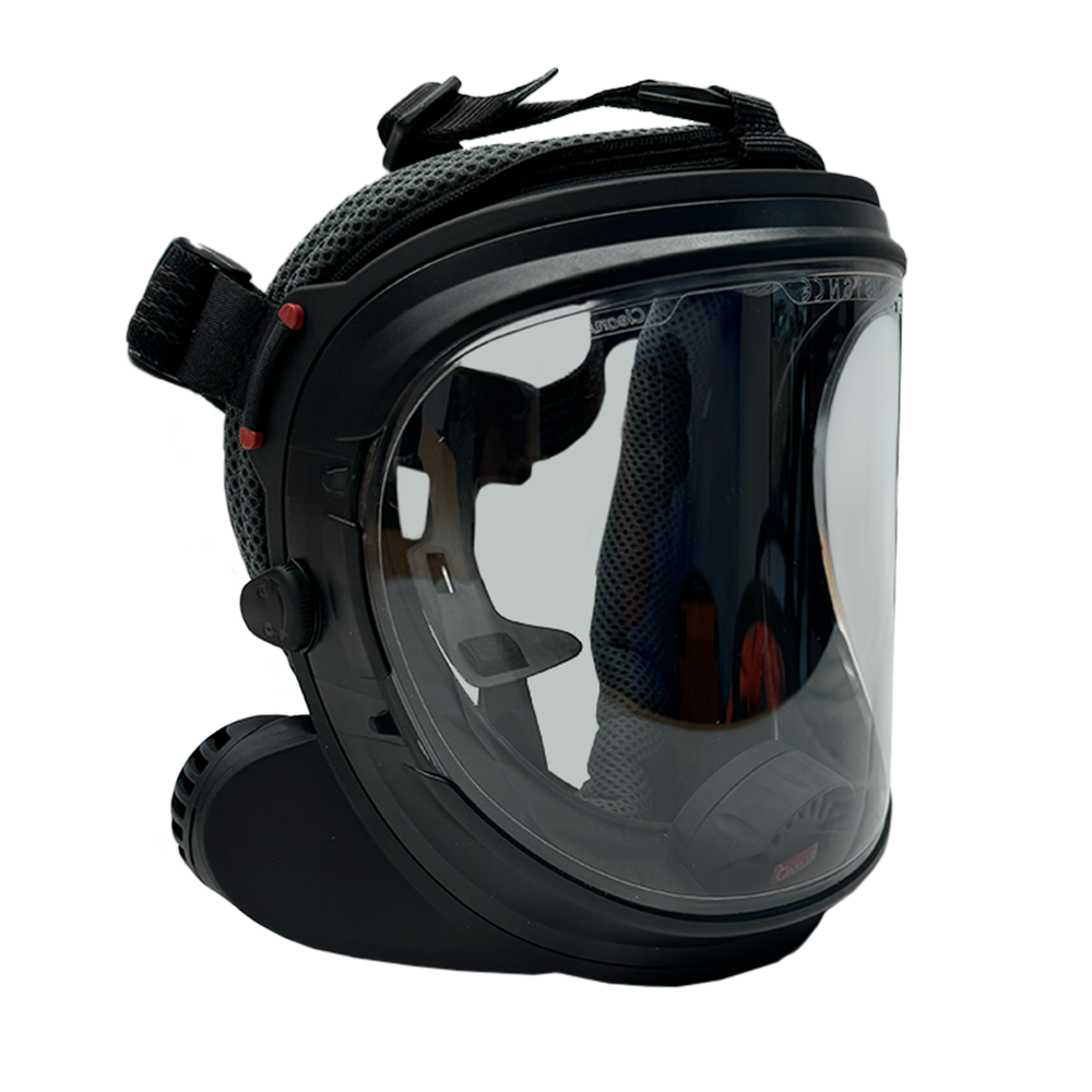 CleanAIR UniMask with 5-Point Head Harness - Grey / Cylindrical Cellulose Propionate (Chemical Resistant)