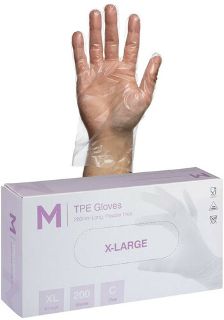 TPE Powder Free Gloves - Clear LARGE/X-LARGE - Matthews