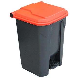 50L Pedal Bin with Red Lid 