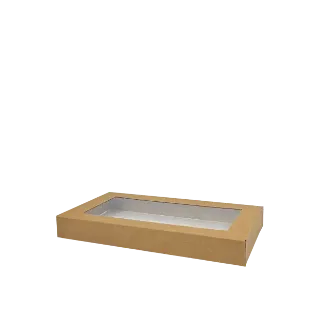Lid for Medium Catering Tray With PLA Window Carton 100 - Green Choice