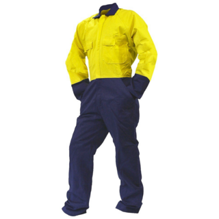 Overall Ls, 300Gsm Cotton, Yellow/Navy Do-Size 5