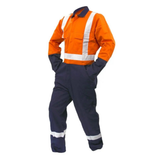 Overall Ls, 200Gsm Cotton Ripstop, Orange/Navy  Dn-Size 12
